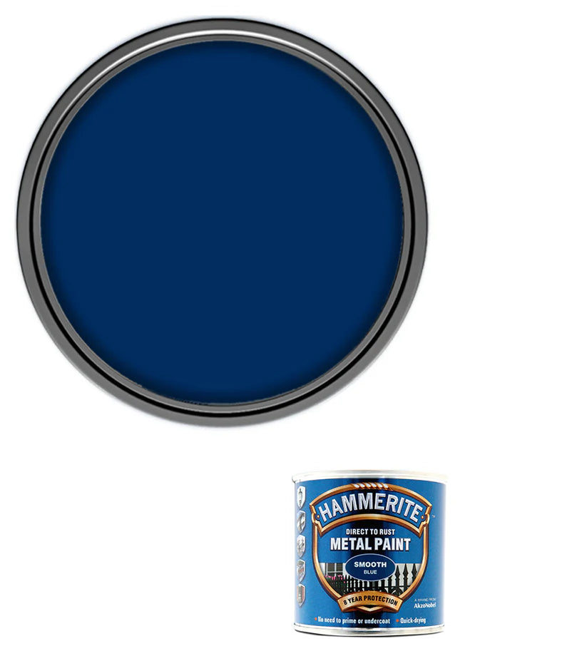 Hammerite Smooth Direct to Rust Quick Drying Metal Paint – Smooth Blue 250ml