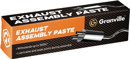 Box of Granville exhaust assembly paste with text and product illustration.