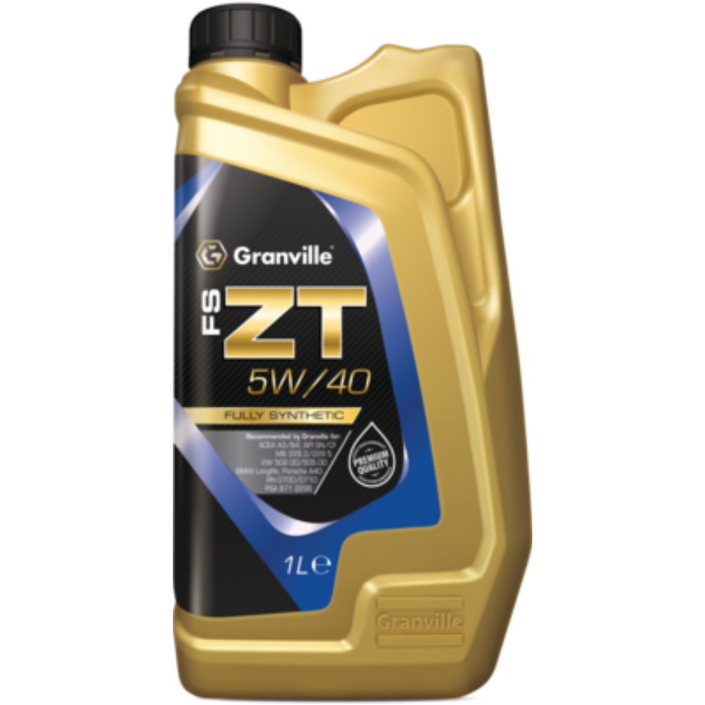 Granville FS ZT 5W/40 fully synthetic oil container on a white background