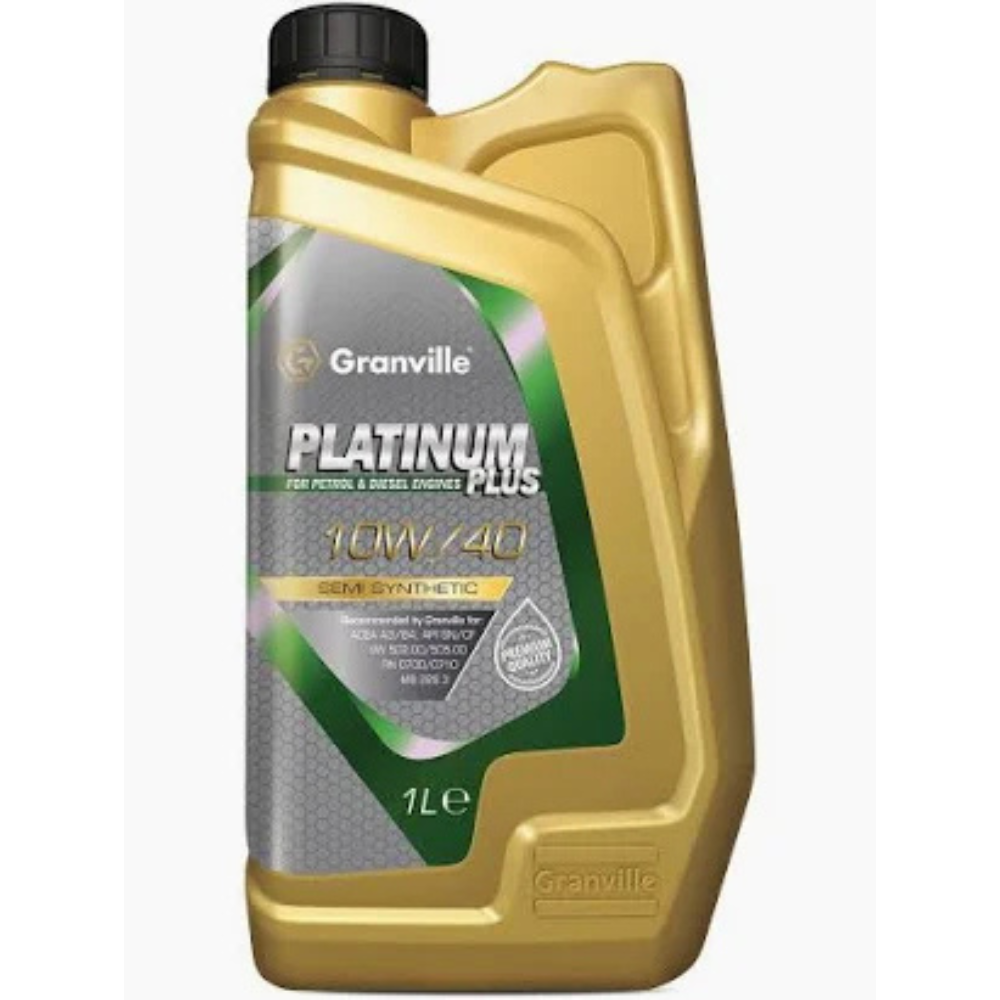 Granville Platinum Plus oil bottle on a white background