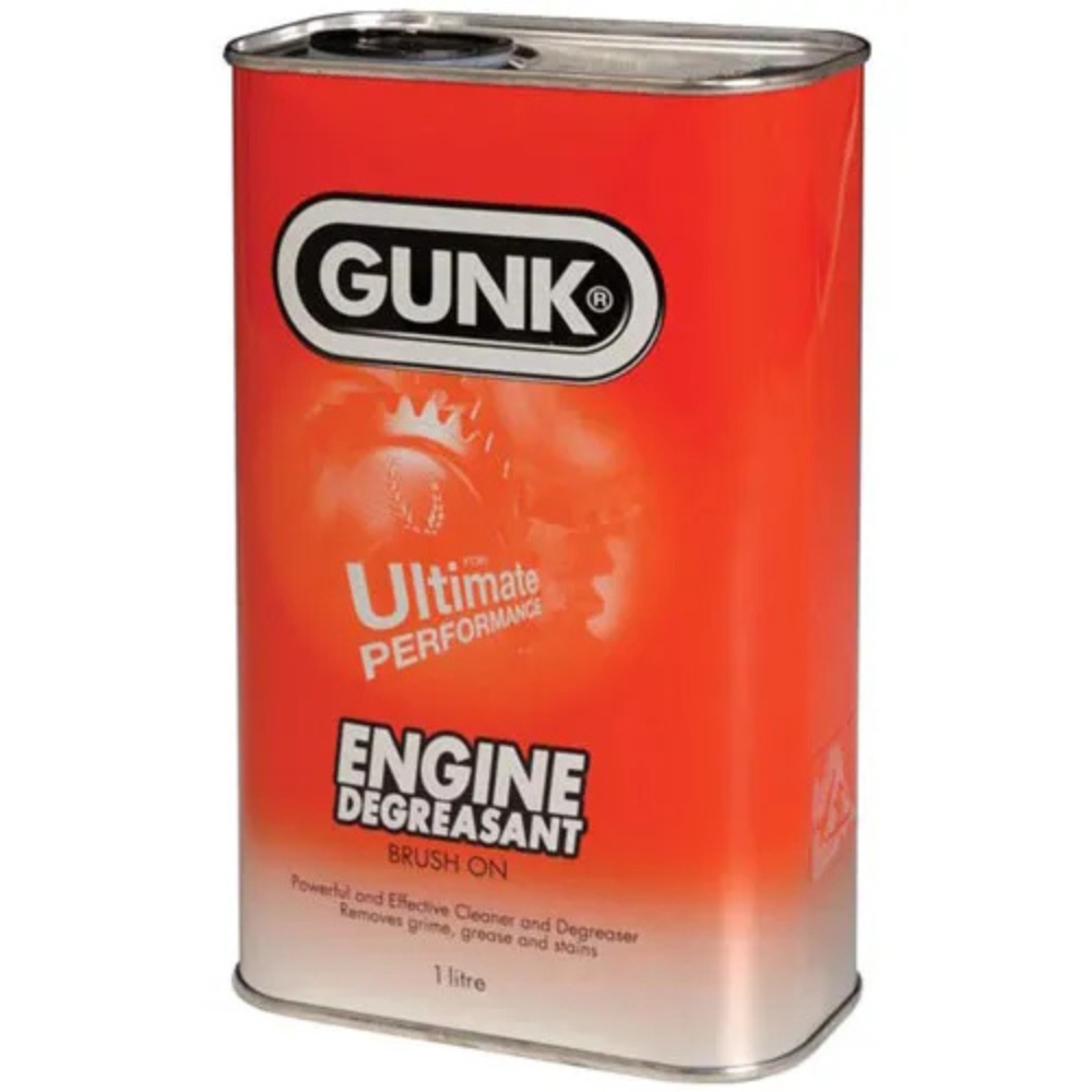 Gunk engine degreasant can on a white background