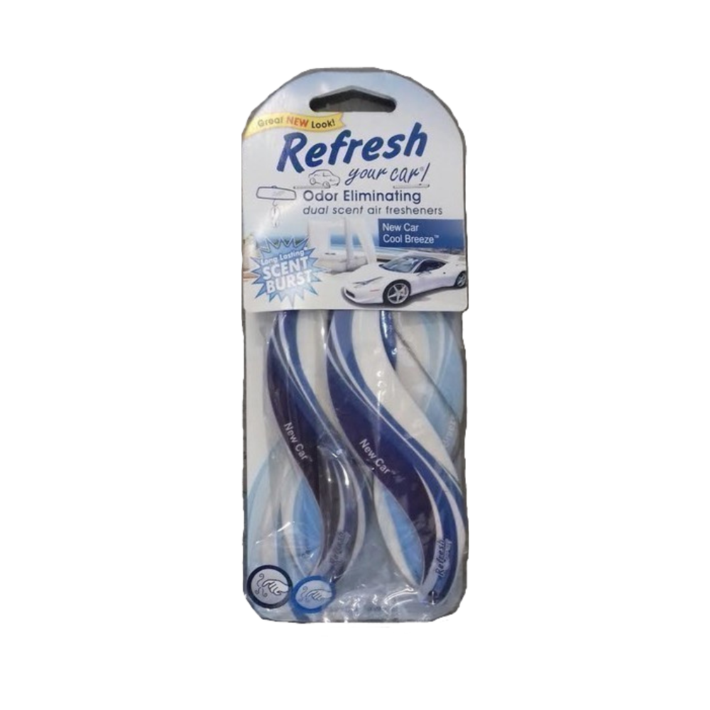 Refresh Dual Scent Hanging 2 Pack New Car & Cool Breeze