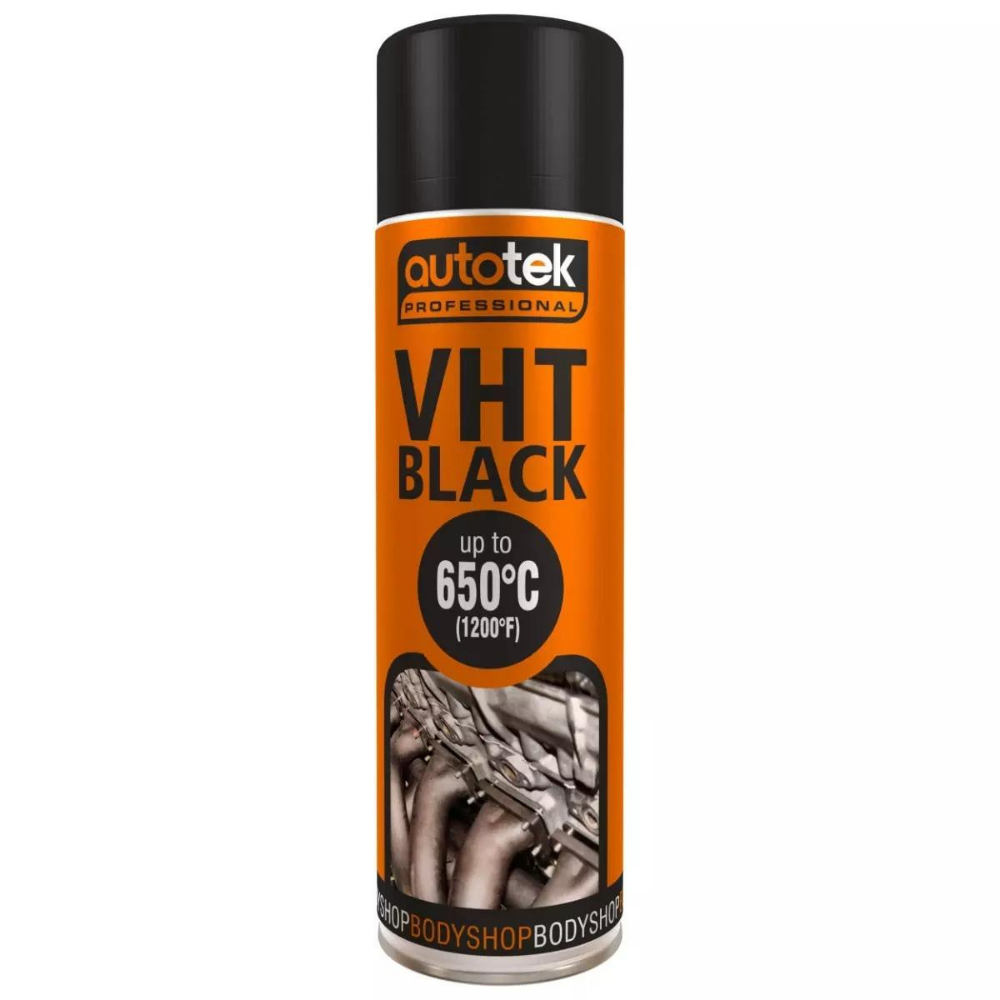Autotek Matt Black VHT Very High Temperature Aerosol Spray Paint 500ml