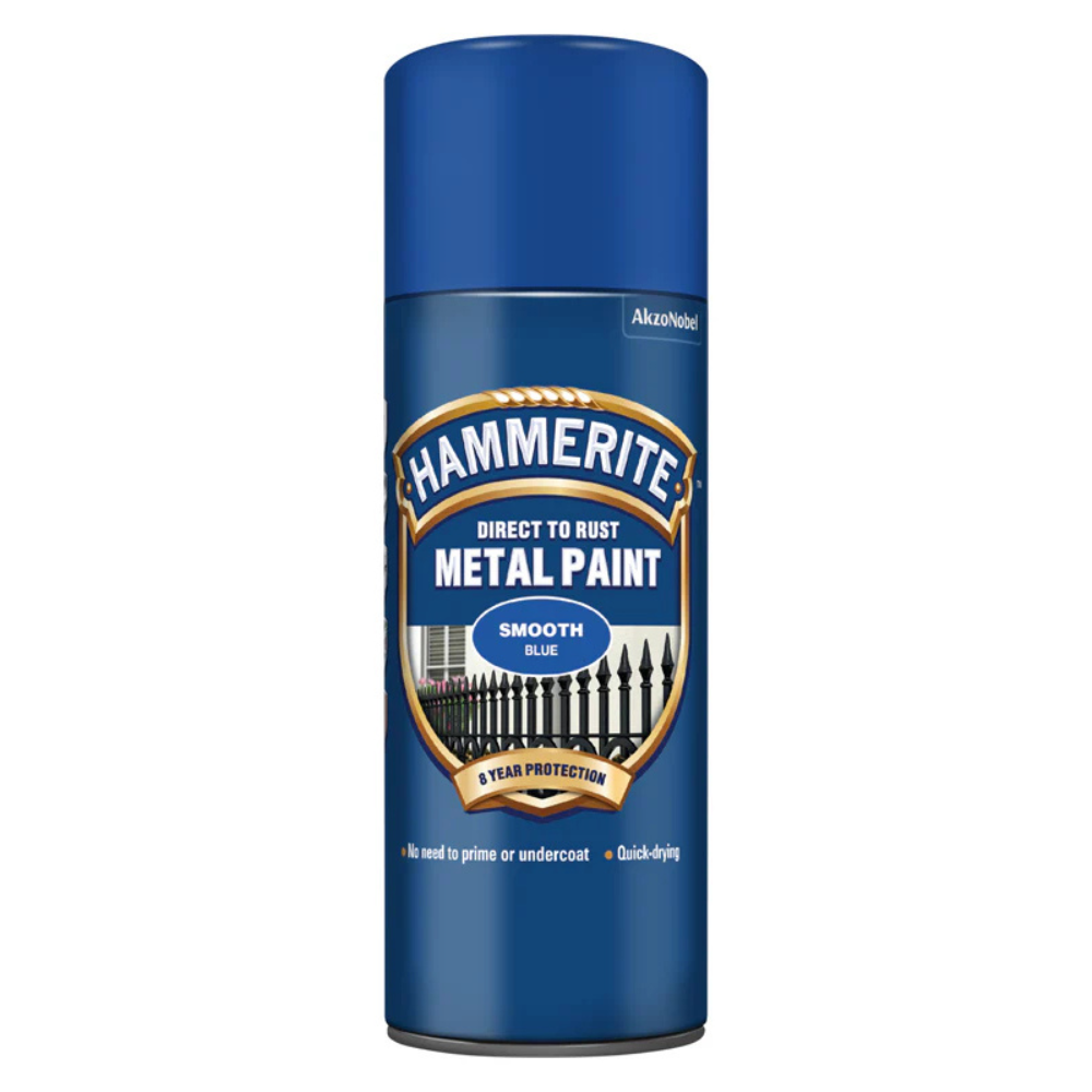 Hammerite Smooth Direct to Rust Aerosol Metal Paint – Smooth Blue 400ml