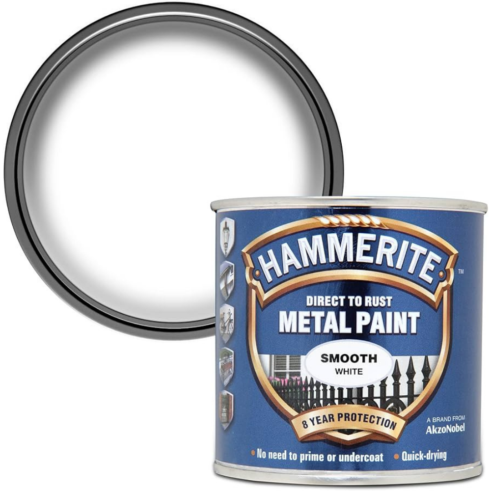 Hammerite Smooth Direct to Rust Quick Drying Metal Paint – Smooth White 750ml