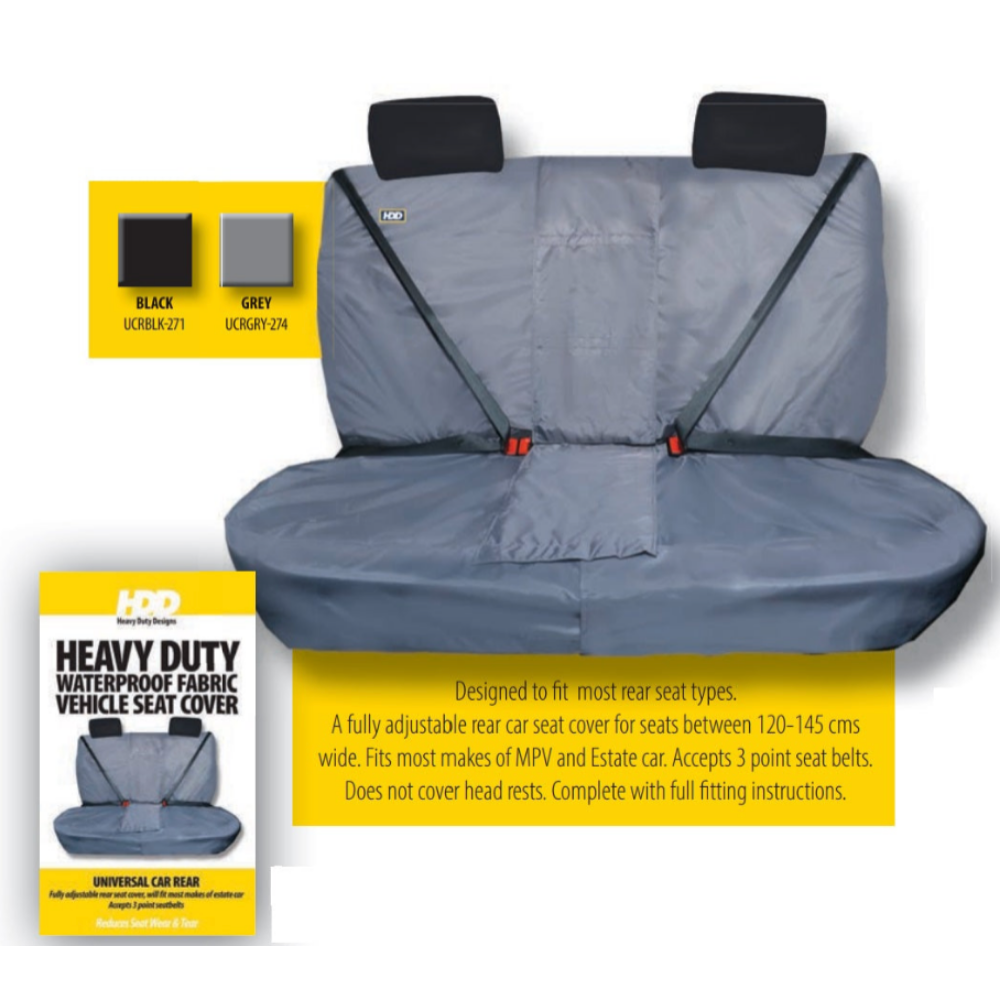 Heavy Duty Design HDD‑271 Universal Car Rear Seat Cover – Black