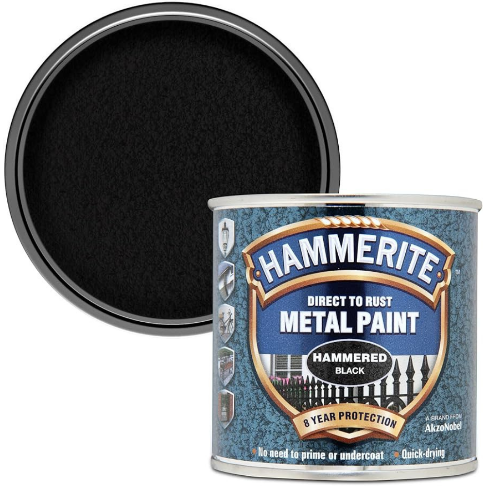 Hammerite Direct to Rust Quick Drying Metal Paint – Hammered Black 250ml