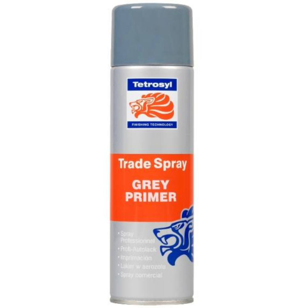 Tetrosyl Grey Primer Trade Aerosol Adjustable Nozzle Spray Paint 500ml