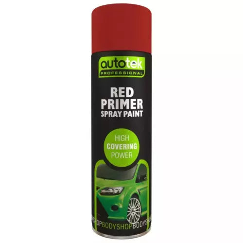 “AutoTek Red Primer Multi‑Purpose 500ml aerosol spray paint can”