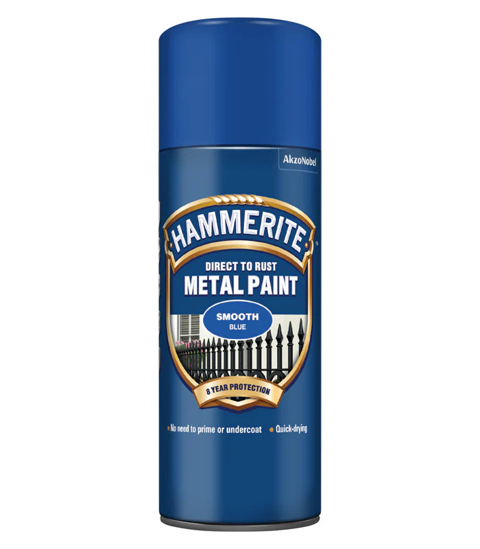 Hammerite Smooth Direct to Rust Aerosol Metal Paint – Smooth Blue 400ml