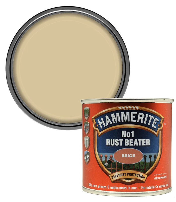Hammerite No.1 Rustbeater Metal Paint Quick Drying Beige 250ml