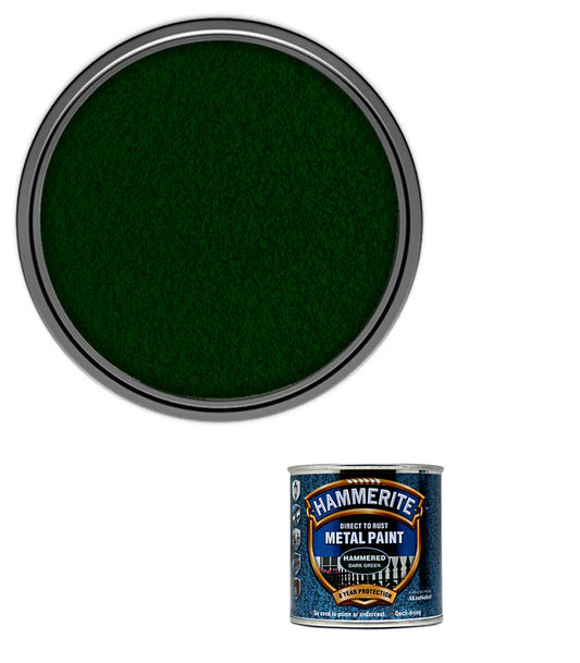 Hammerite Direct to Rust Quick Drying Metal Paint – Hammered Dark Green 250ml