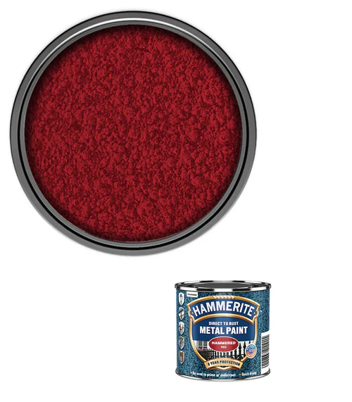 Hammerite Direct to Rust Quick Drying Metal Paint – Hammered Red 250ml