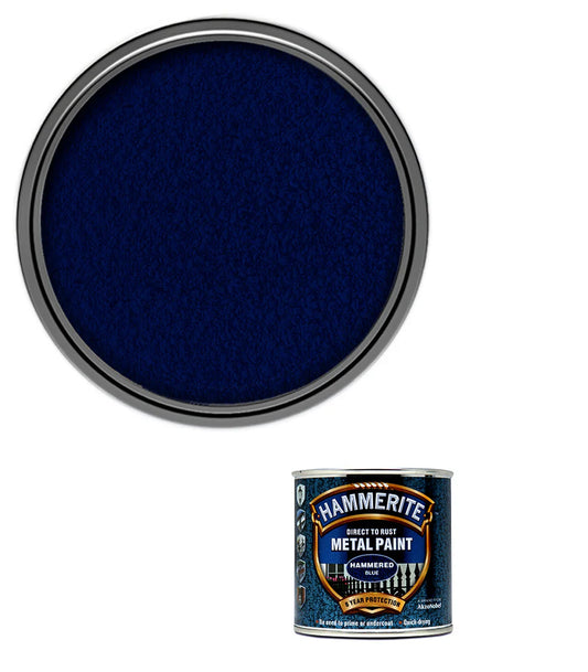 Hammerite Direct to Rust Quick Drying Metal Paint – Hammered Blue 250ml