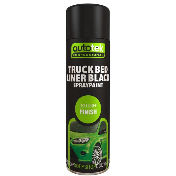 “AutoTek Truck Bed Liner Black 500ml textured protective aerosol spray”