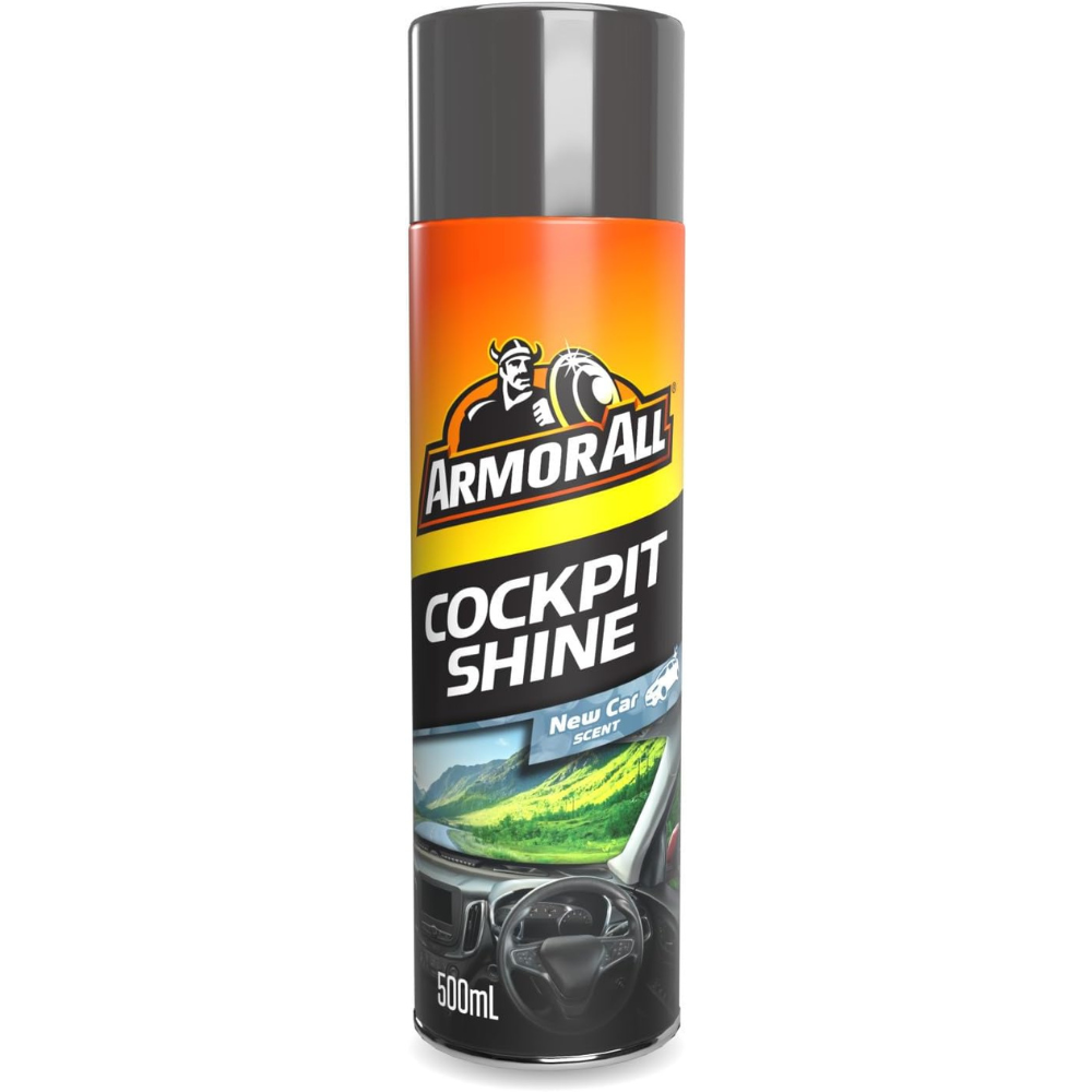Armor All Cockpit Shine spray can on a white background