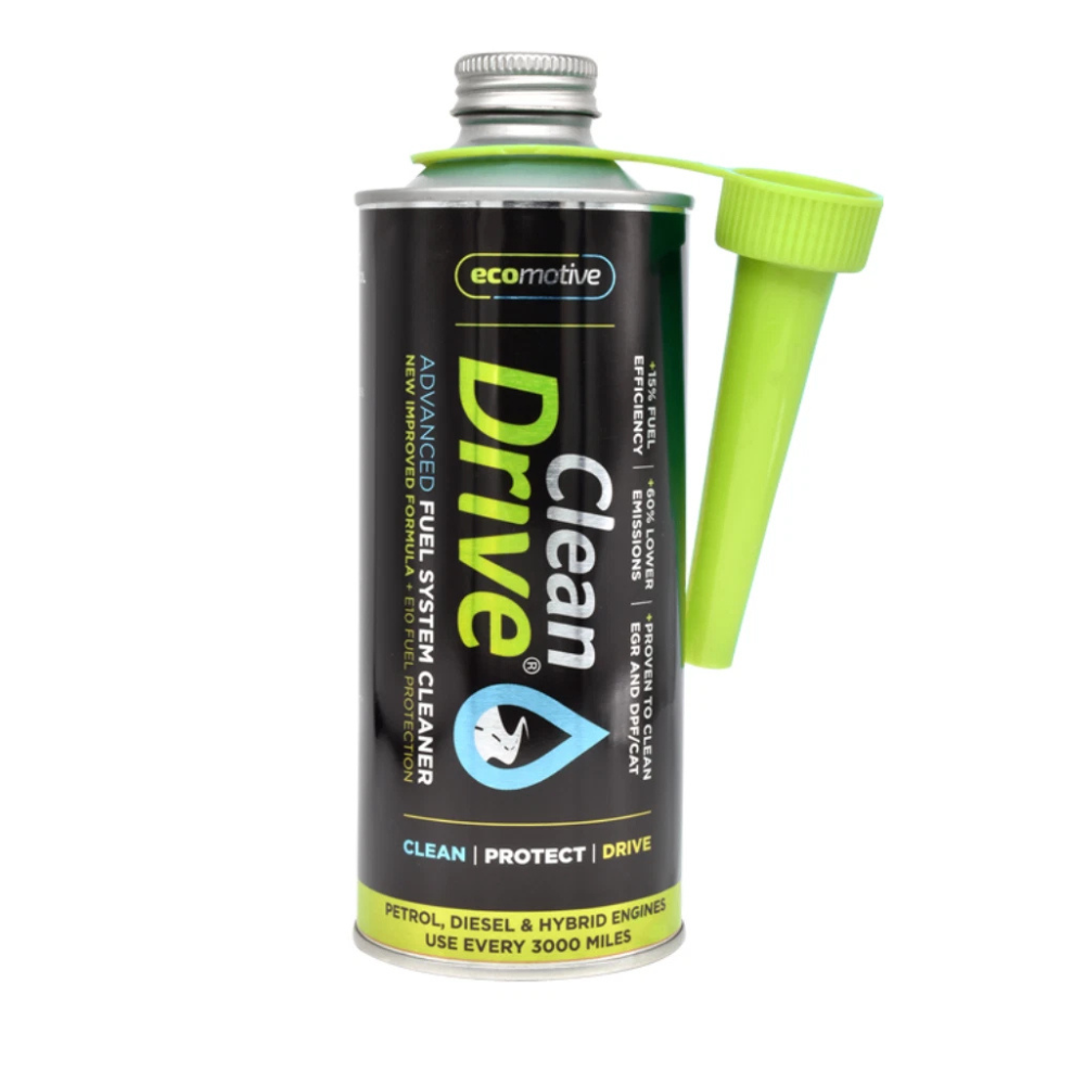 Clean Drive Advanced Fuel and Exhaust System Cleaner 450ml bottle with black and green label.