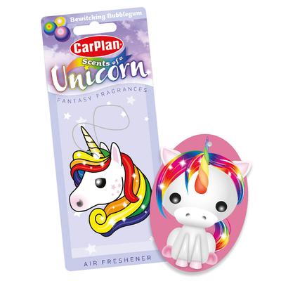 CarPlan Scents of Unicorn air freshener with packaging on a white background