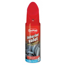 CarPlan Interior Valet carpet and upholstery cleaner spray on a white background