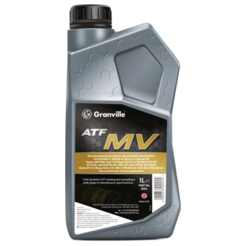 Granville ATF MV oil bottle on a white background