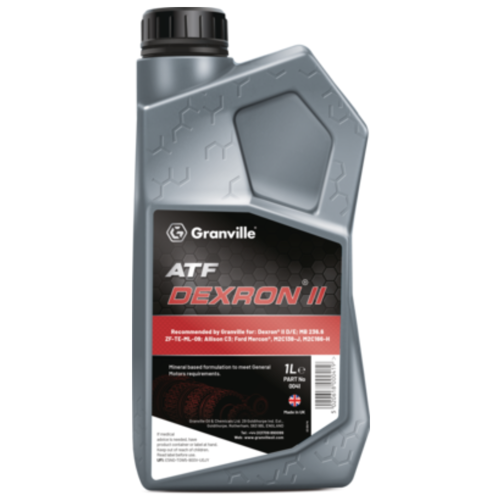 Granville ATF Dexron II oil bottle on a white background