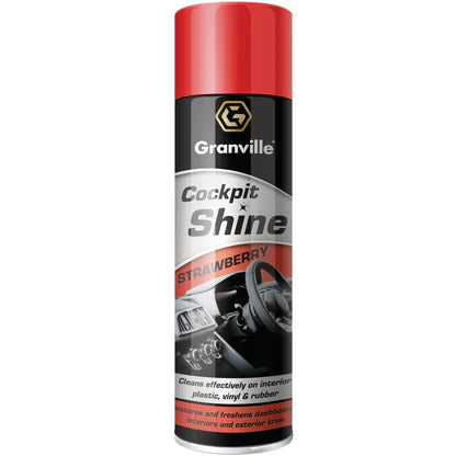 Granville Cockpit Shine spray can with red top on a white background