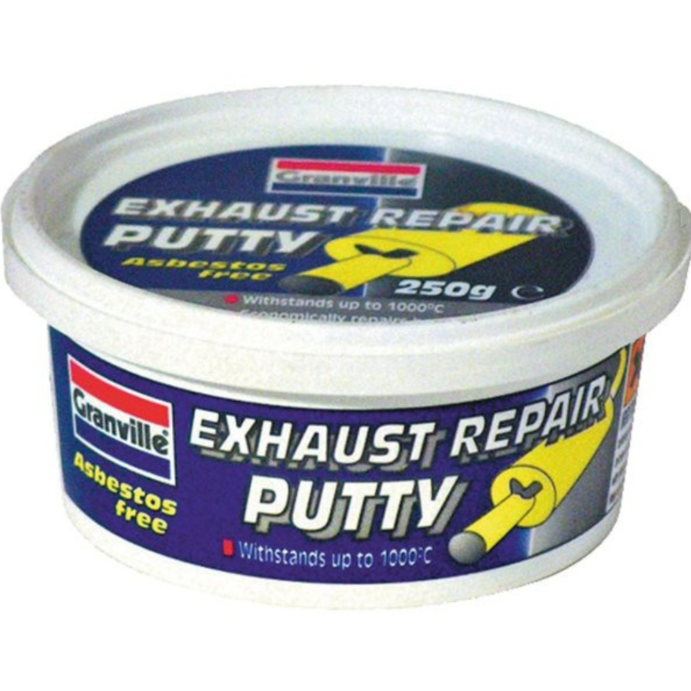 Granville exhaust repair putty container on a white background