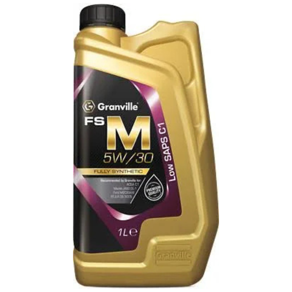 Granville FS M engine oil bottle on a white background