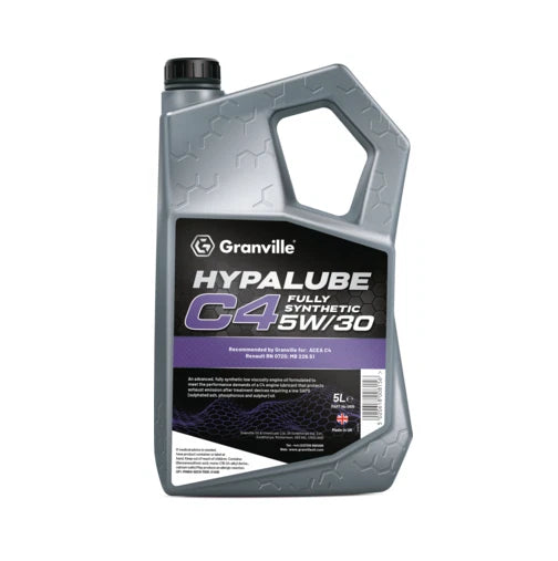 Granville Hypalube C4 fully synthetic engine oil container on a white background