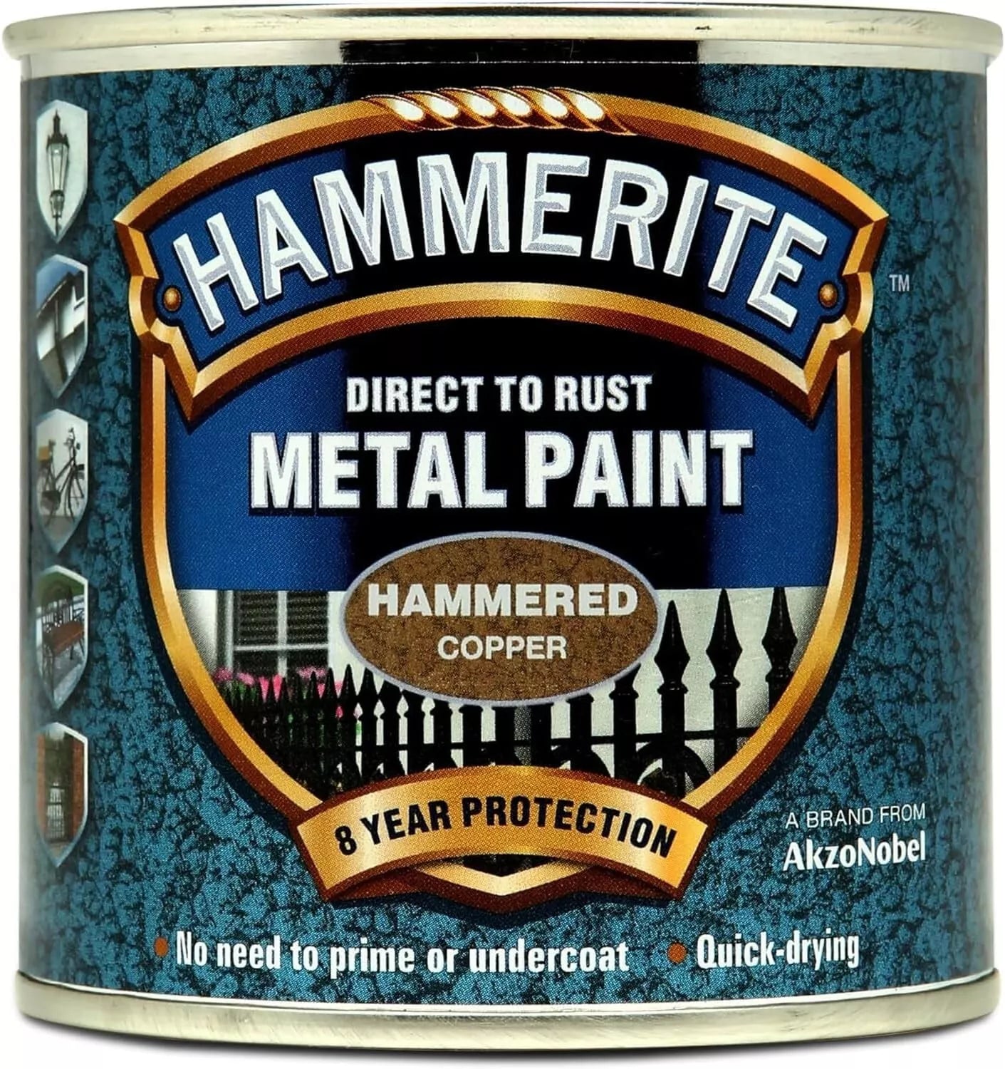 Hammerite Direct to Rust Metal Paint - Hammered Copper Finish 250ml
