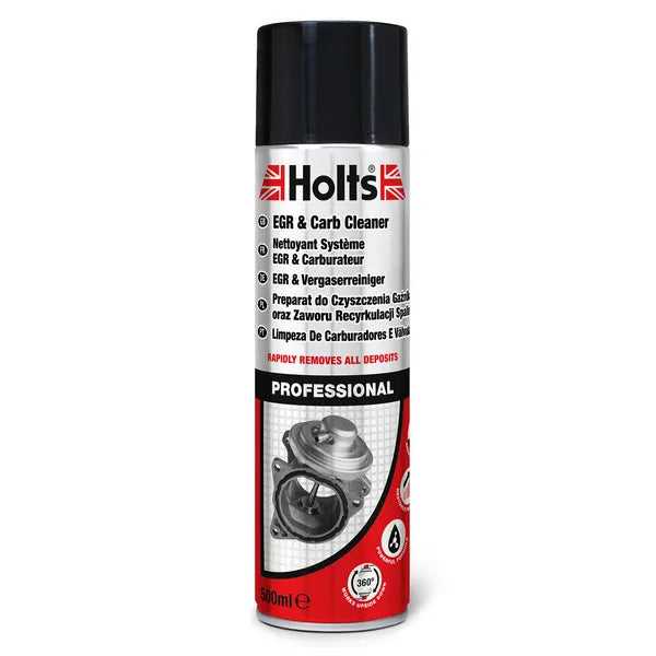 Holts EGR & Carb Cleaner spray can on a white background
