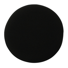 Black 5 inch round sponge applicator pad with smooth foam surface.