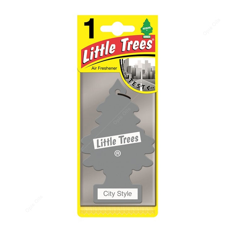 Little Trees City Style air freshener with bold urban themed packaging and modern fragrance branding.