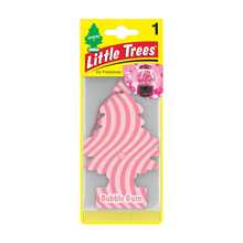 Little Trees Bubble Gum air freshener in pink packaging with bubble gum themed design.