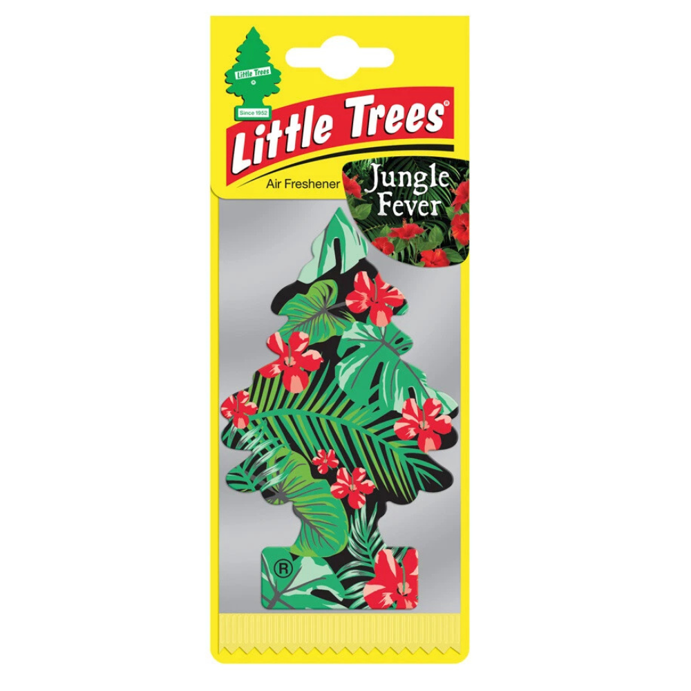 Little Trees Jungle Fever air freshener packaging on a white background