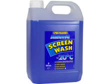 Blue bottle of Polyguard Arctic Screen Wash on a white background
