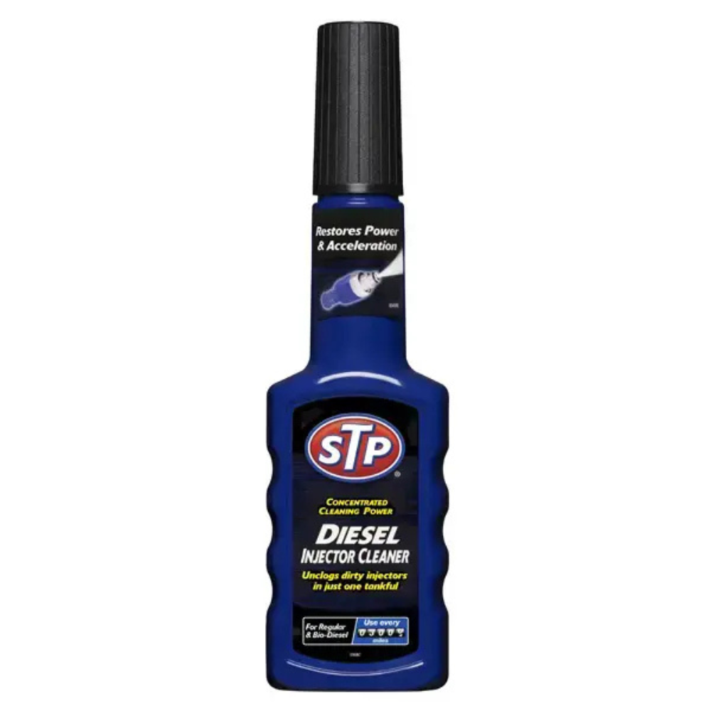 STP Diesel Injector Cleaner 200ml bottle with blue and red label.