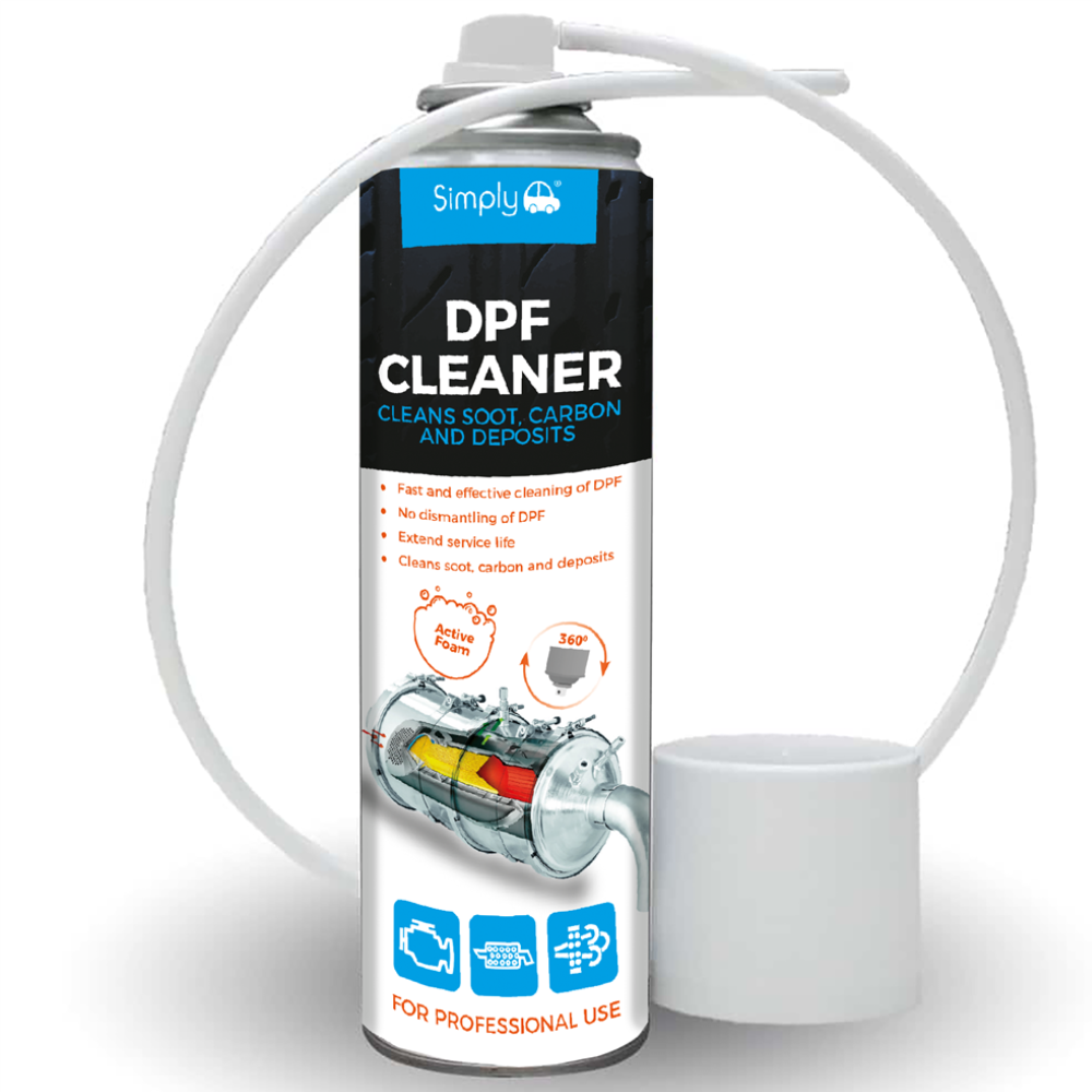 Can of DPF Cleaner with a white background