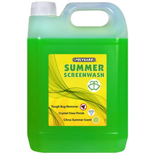 Summer Screen Wash 5L container with citrus themed label and bright coloured liquid.