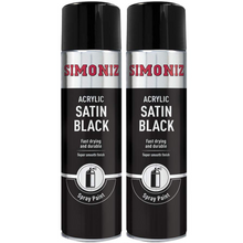 Simoniz Acrylic Satin Black Spray Paint 2x 500ml