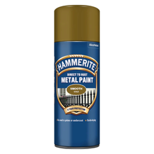 Hammerite Smooth Direct to Rust Aerosol Metal Paint – Smooth Gold 400ml