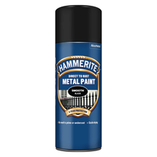 Hammerite Smooth Direct to Rust Aerosol Metal Paint – Smooth Black 400ml