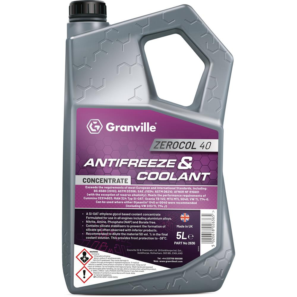Granville antifreeze & coolant container on a white background
