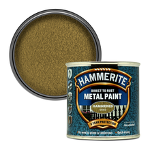 Hammerite Direct to Rust Quick Drying Metal Paint – Hammered Gold 250ml