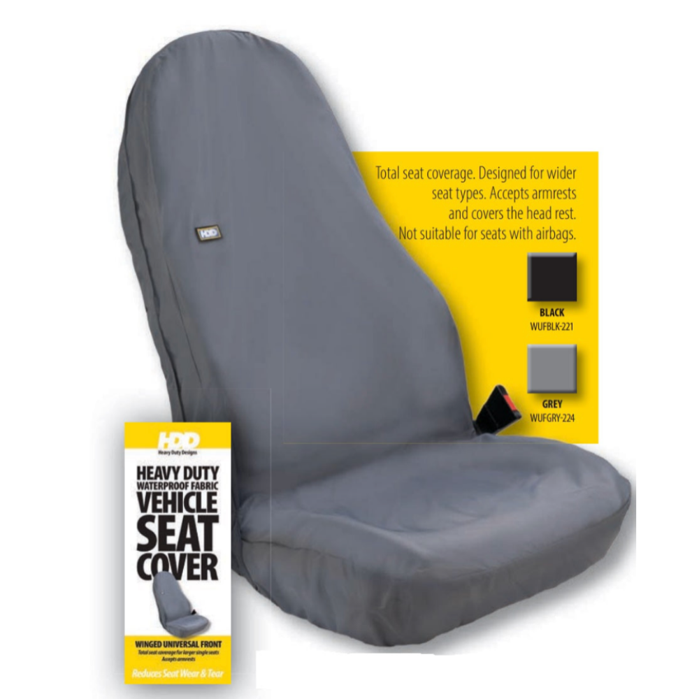 Heavy Duty Design HDD‑224 Universal Winged Front Seat Cover – Grey