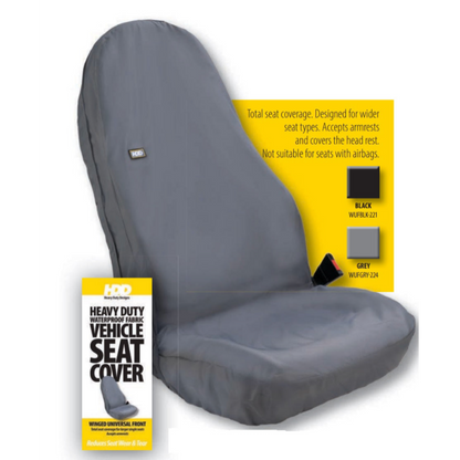 Heavy Duty Design HDD‑224 Universal Winged Front Seat Cover – Grey
