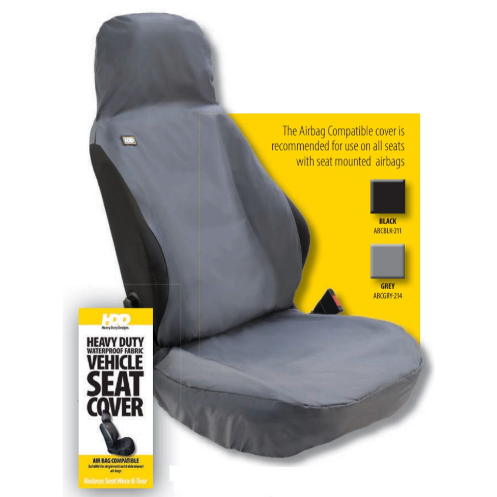 Heavy Duty Design HDD-211 Front Seat Cover Airbag Compatible - Black