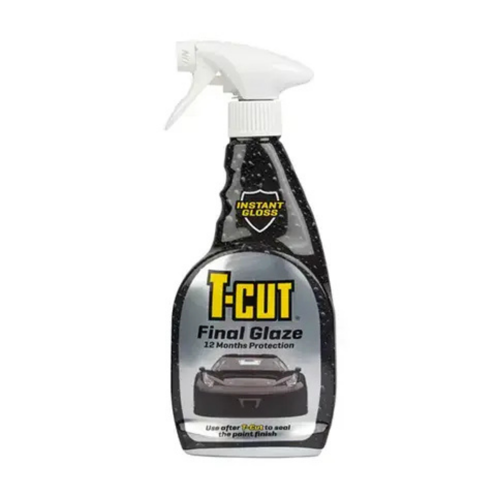 T-Cut Final Glaze spray bottle on a white background