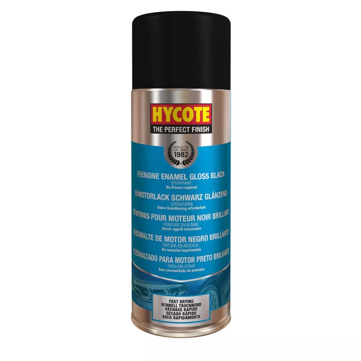 “Hycote XUK0121 Black Engine Enamel 400ml aerosol spray paint can”