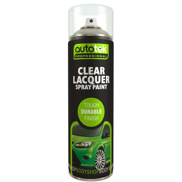 “AutoTek Clear Lacquer Multi‑Purpose 500ml aerosol spray paint can”